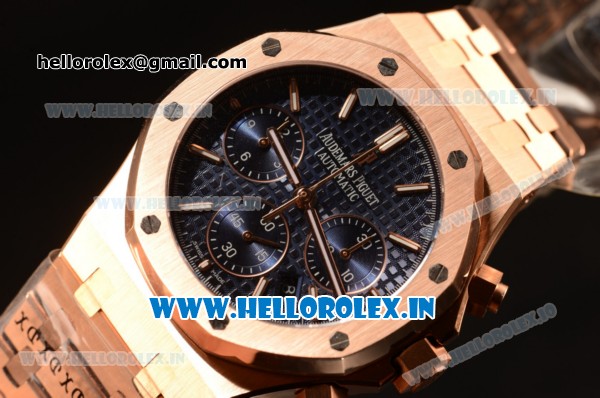 Audemars Piguet Royal Oak Chrono Full Rose Gold With Blue Dial 7750 Automatic - Click Image to Close